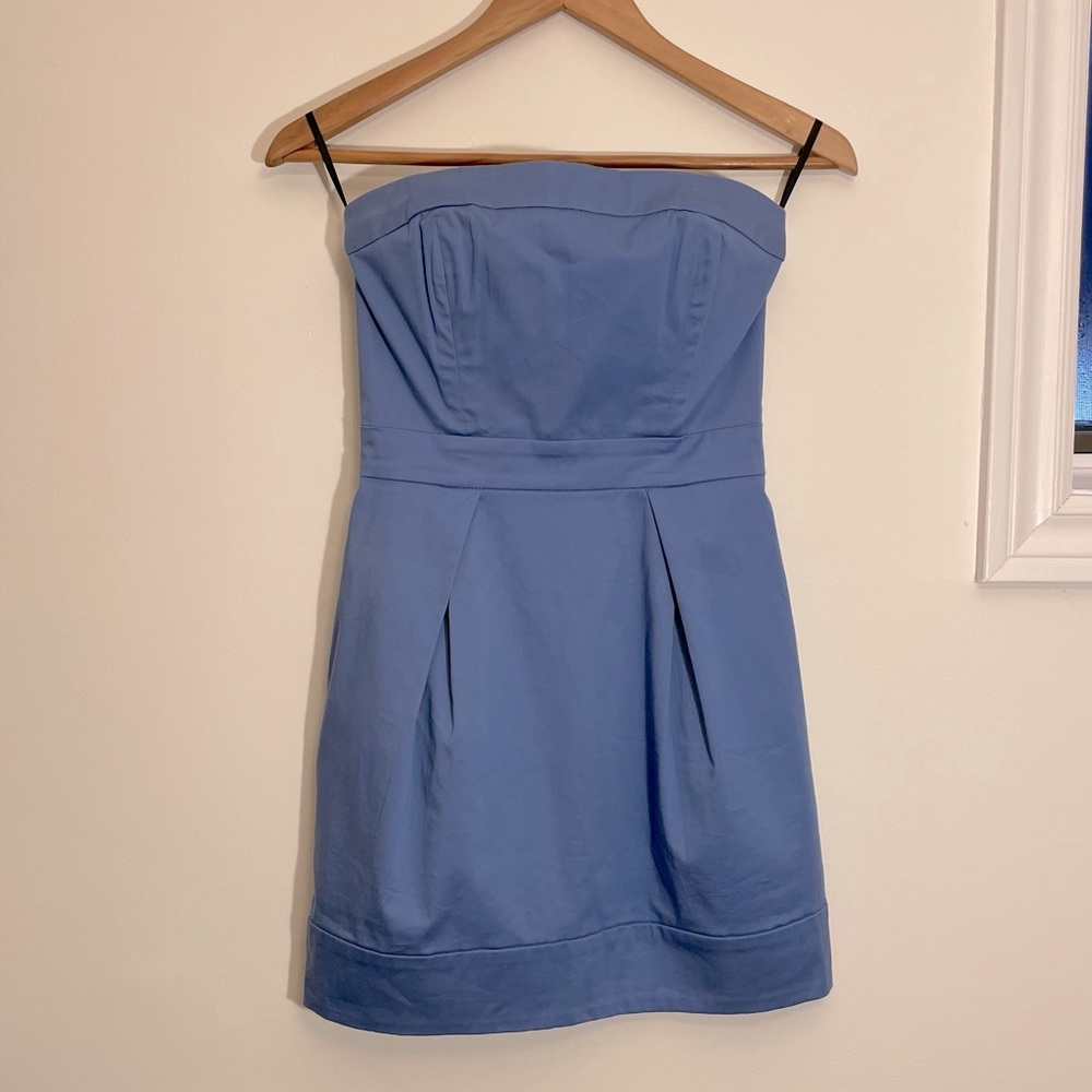 French Connection FCUK Mini Dress in Baby Blue with pockets